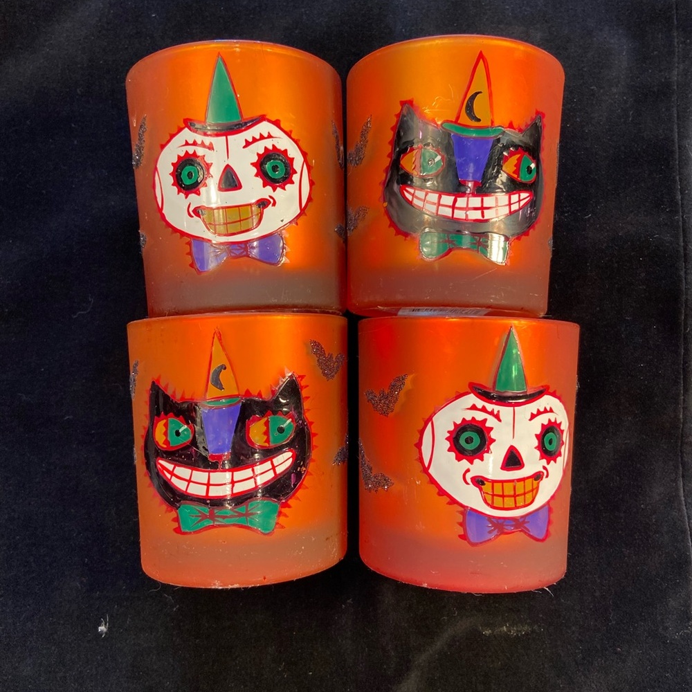 Department 56. Halloween Votives. Vintage. Mercury Glass. Retired. Rare.